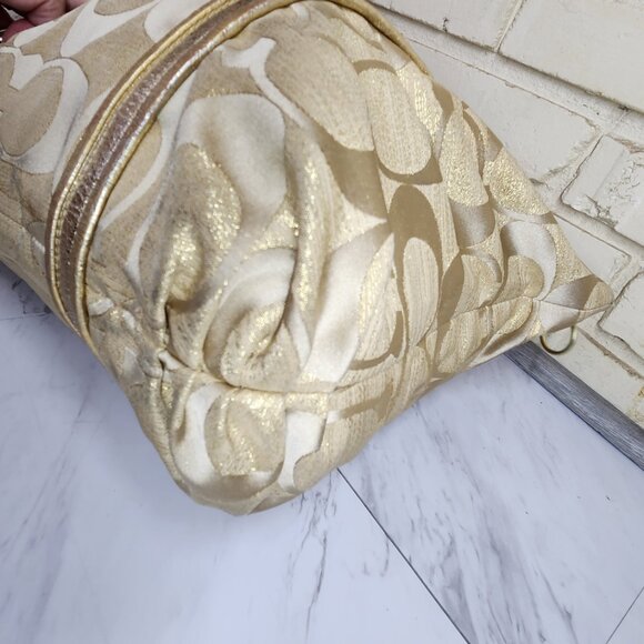 Coach Poppy Op Art Gold Signature C's Tote Bag Purse - Picture 9 of 16